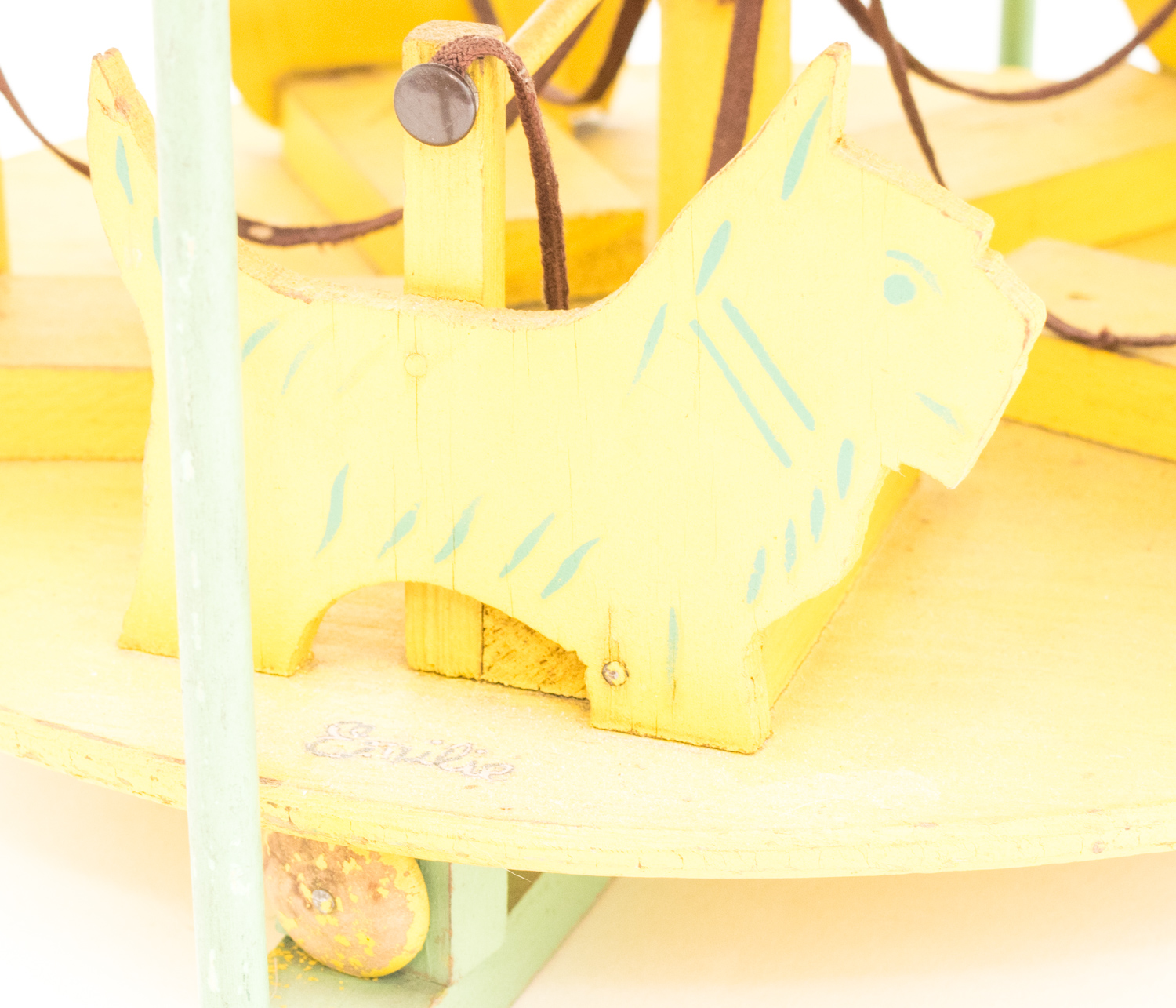 Vintage Original Dionne Quintuplets Wood and Canvas Doll Carousel