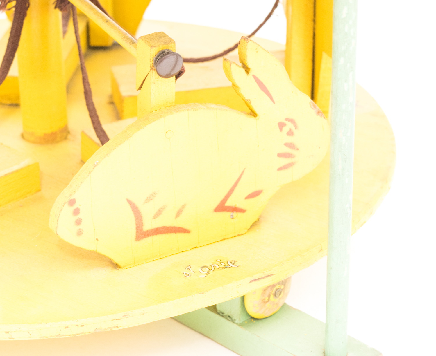 Vintage Original Dionne Quintuplets Wood and Canvas Doll Carousel