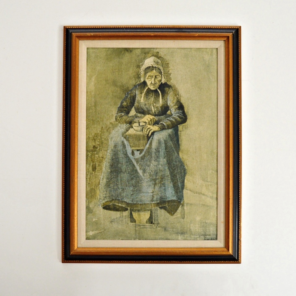 Van Gogh Offset Lithograph "Woman Grinding Coffee"