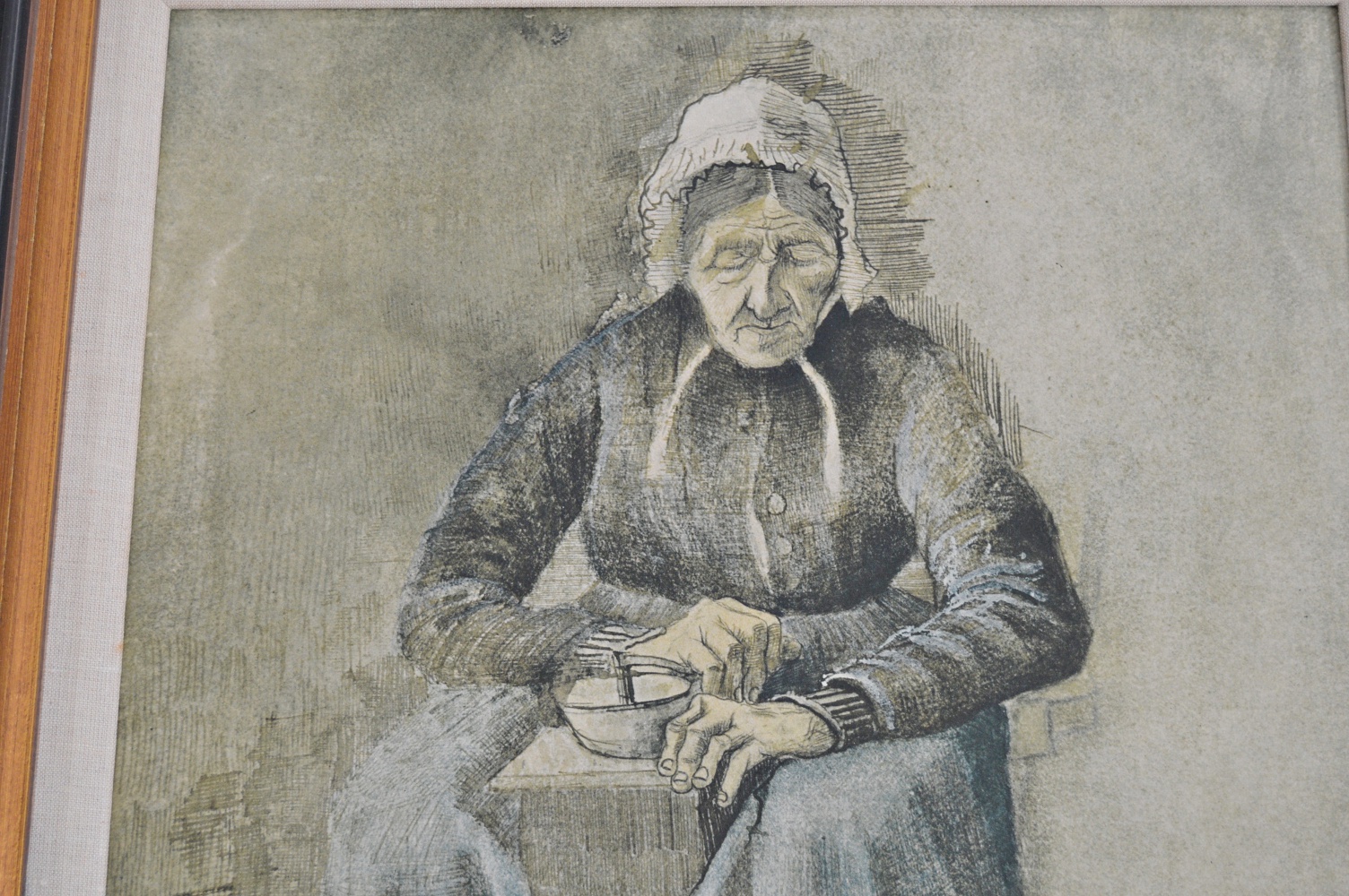 Van Gogh Offset Lithograph "Woman Grinding Coffee"