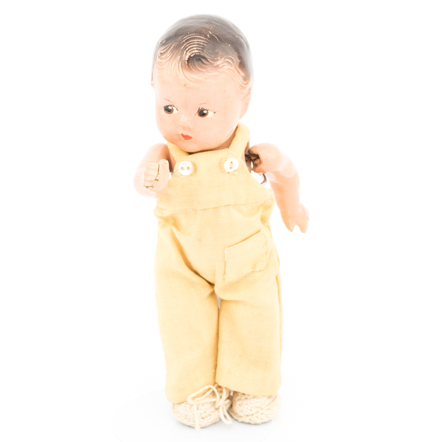 1930s Madame Alexander Dionne Quints Composition Dolls and Dr. Dafoe Doll with Five Wooden Rockers