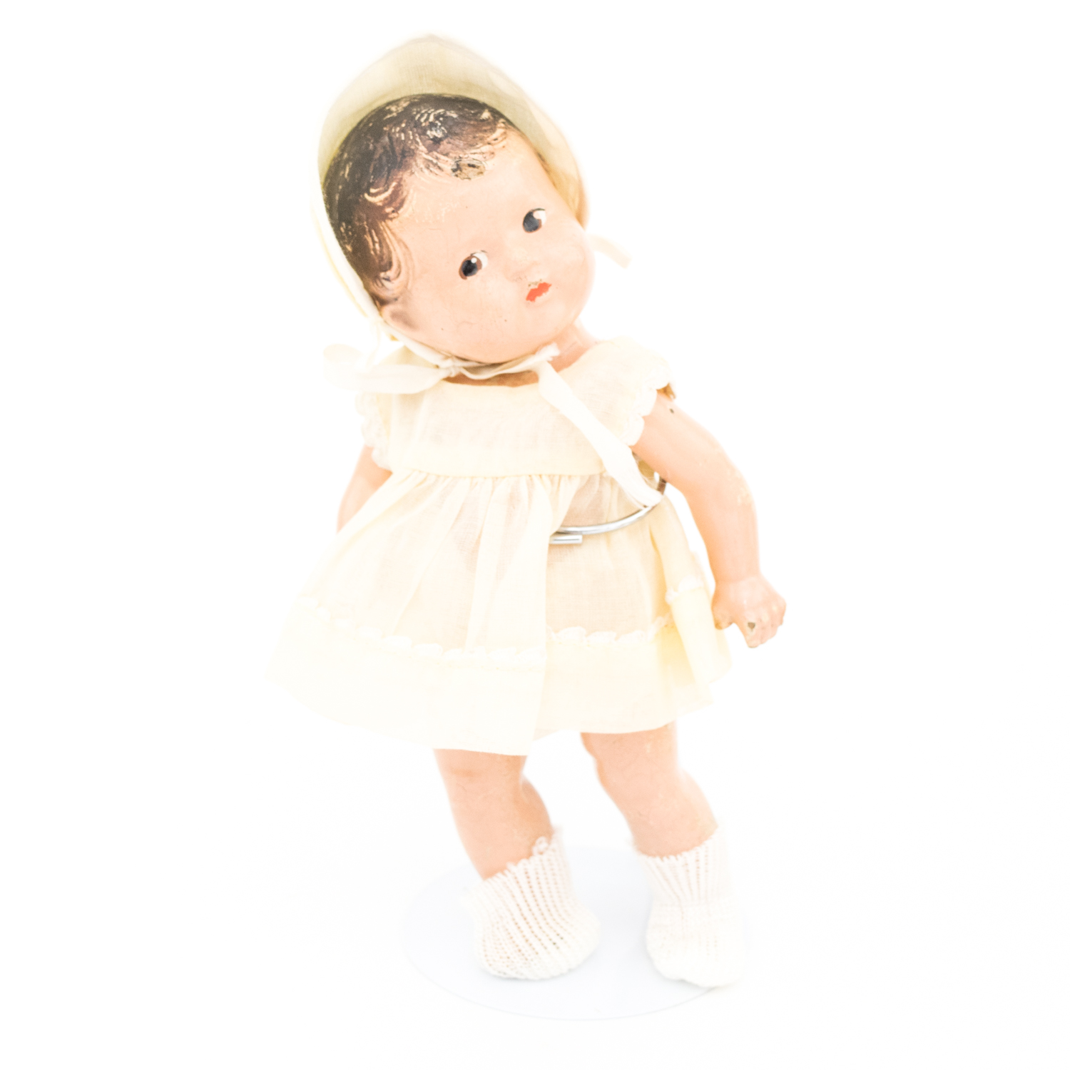 1930s Madame Alexander Dionne Quints Composition Dolls and Dr. Dafoe Doll with Five Wooden Rockers