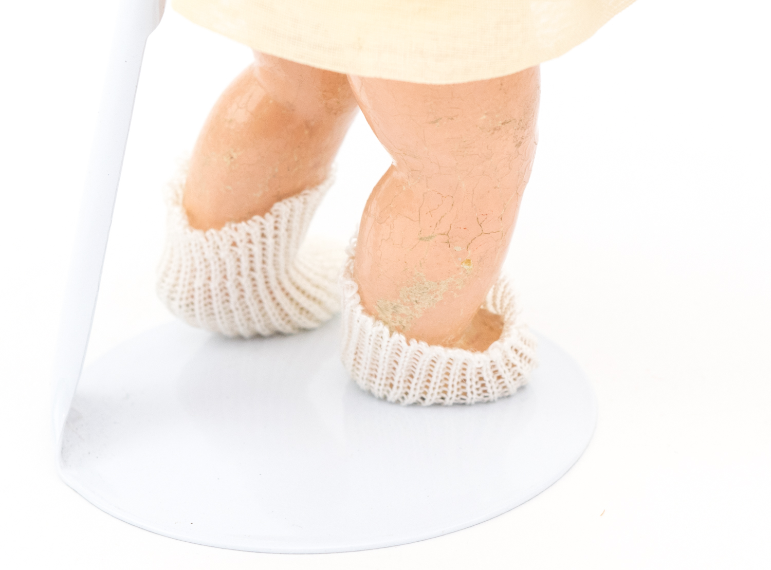 1930s Madame Alexander Dionne Quints Composition Dolls and Dr. Dafoe Doll with Five Wooden Rockers