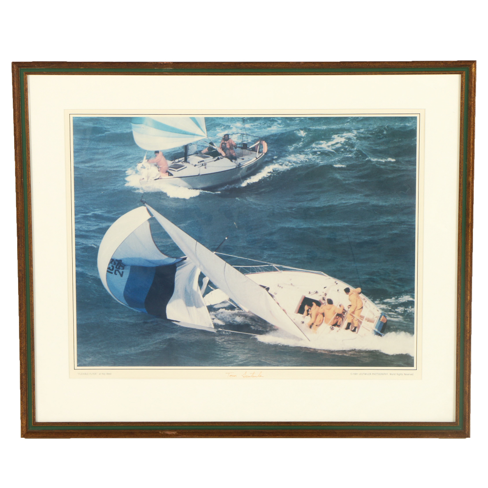 Tom Leutwiler Offset Lithograph "Flexible Flyer"