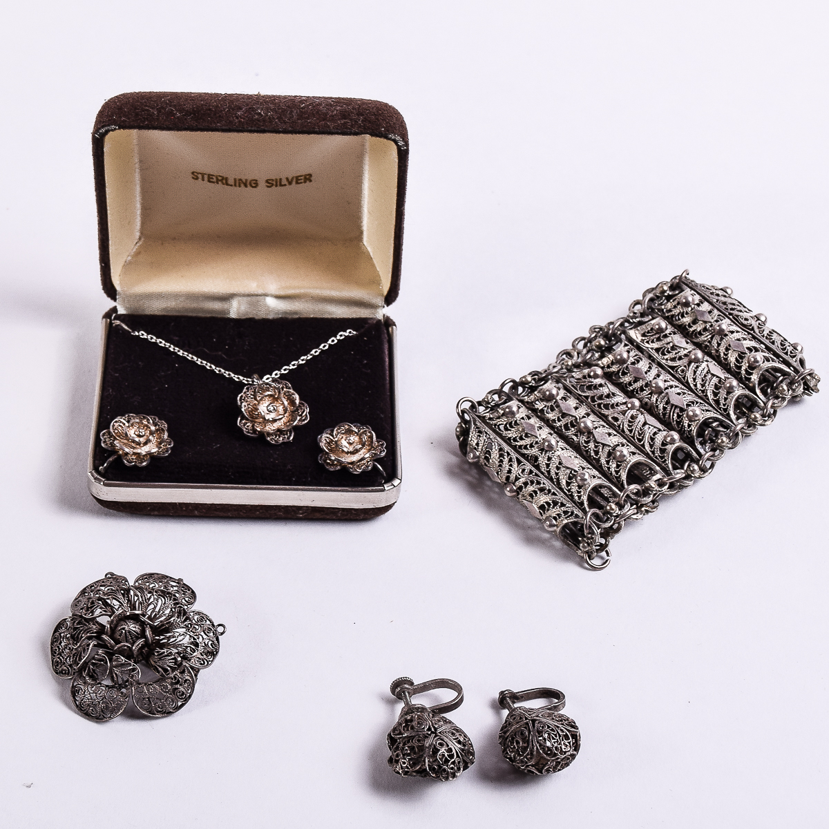 Pair of Sterling Silver Jewelry Sets