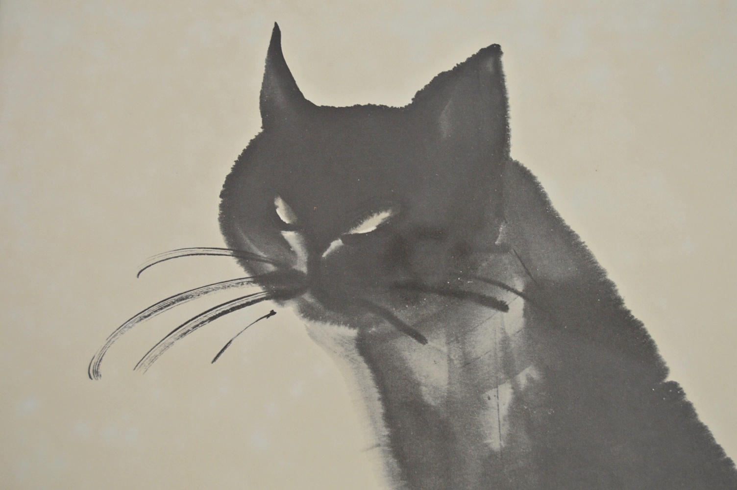 1950s Offset Lithograph Cat Print