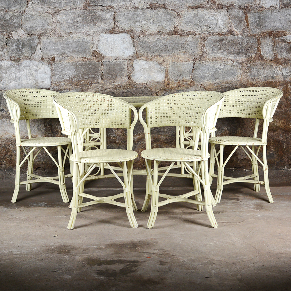 Mid 20th Century Rattan Dining Set