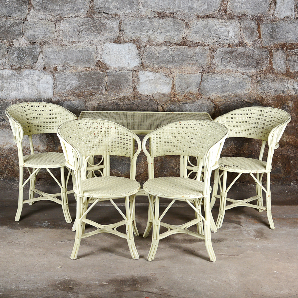 Mid 20th Century Rattan Dining Set