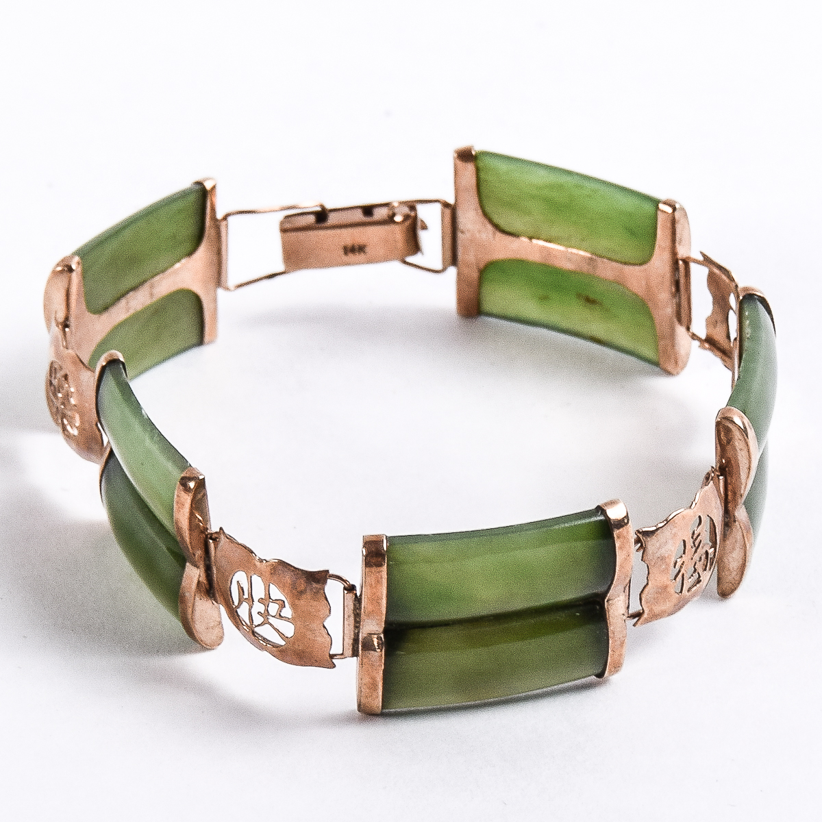 14K Bracelet with Jade Accents