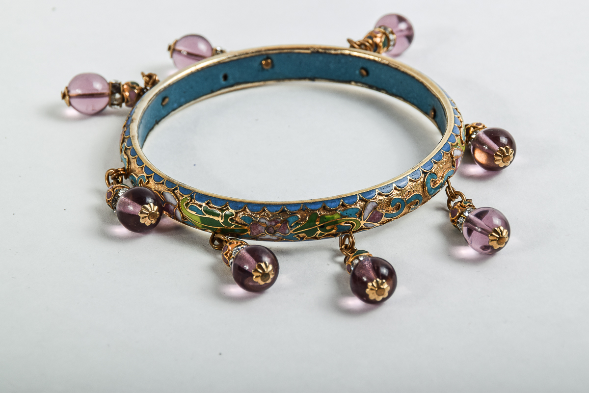 Cloisonné Bracelet and Beaded Necklace