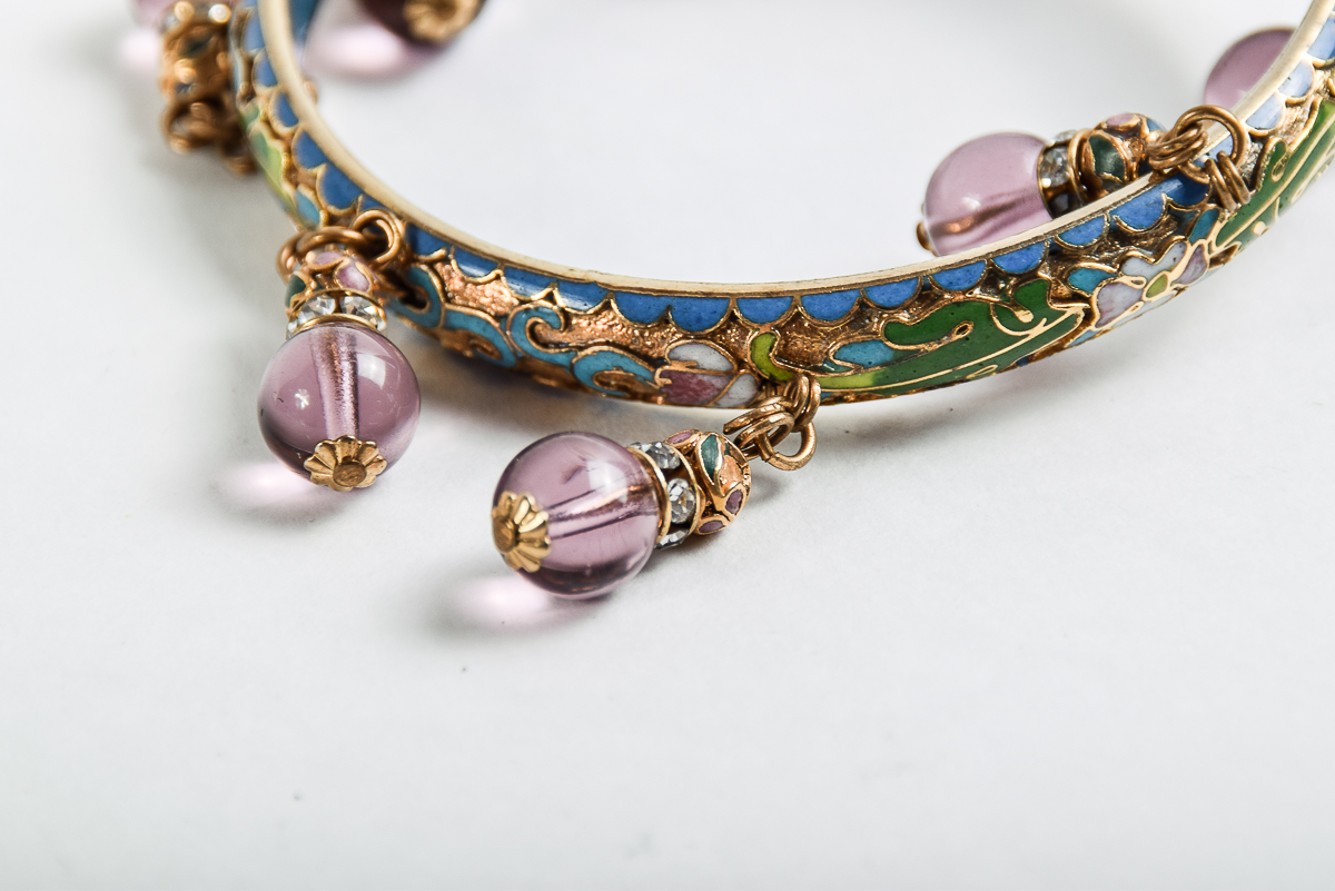 Cloisonné Bracelet and Beaded Necklace