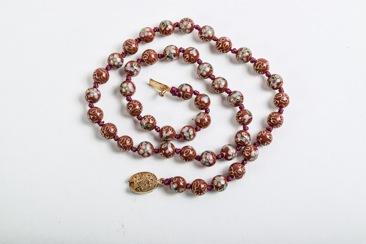 Cloisonné Bracelet and Beaded Necklace