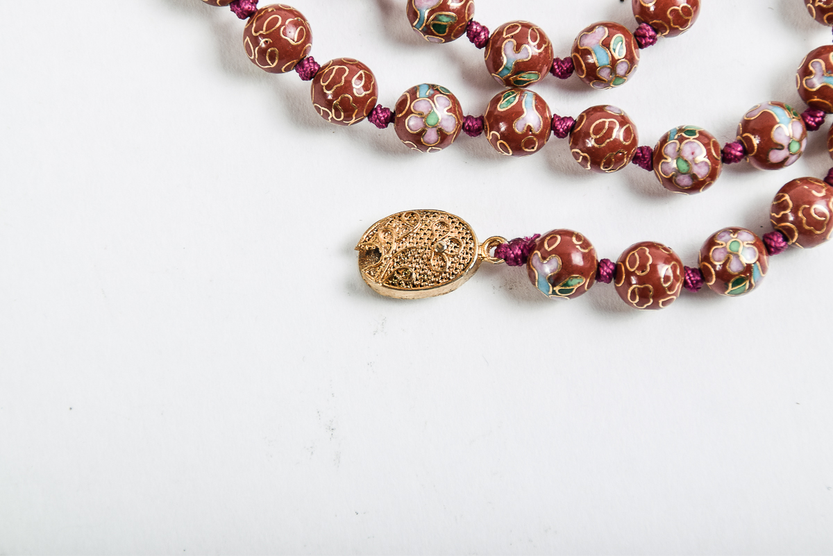 Cloisonné Bracelet and Beaded Necklace