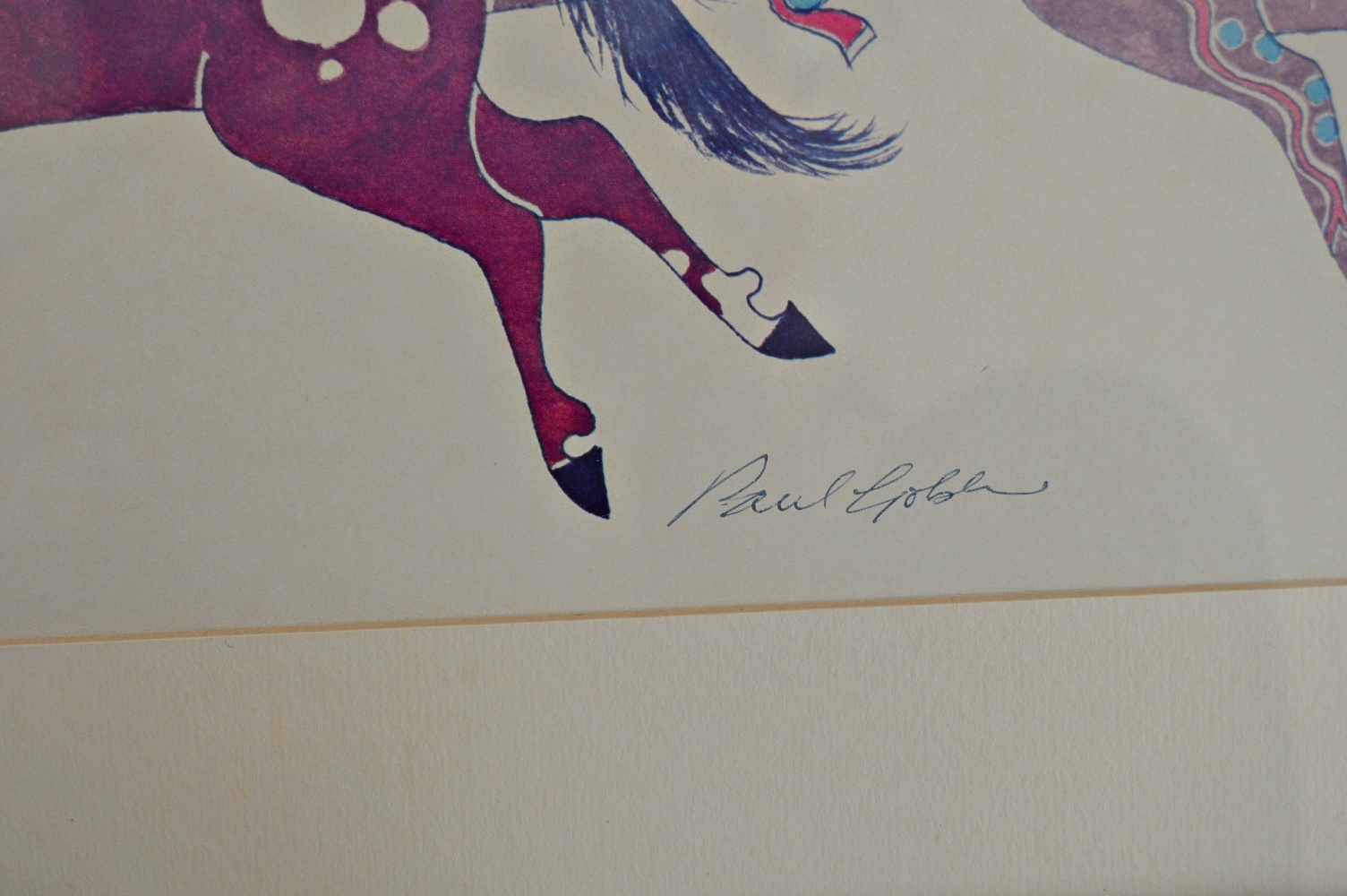 Paul Goble Offset Lithograph of Native Americans on Horseback