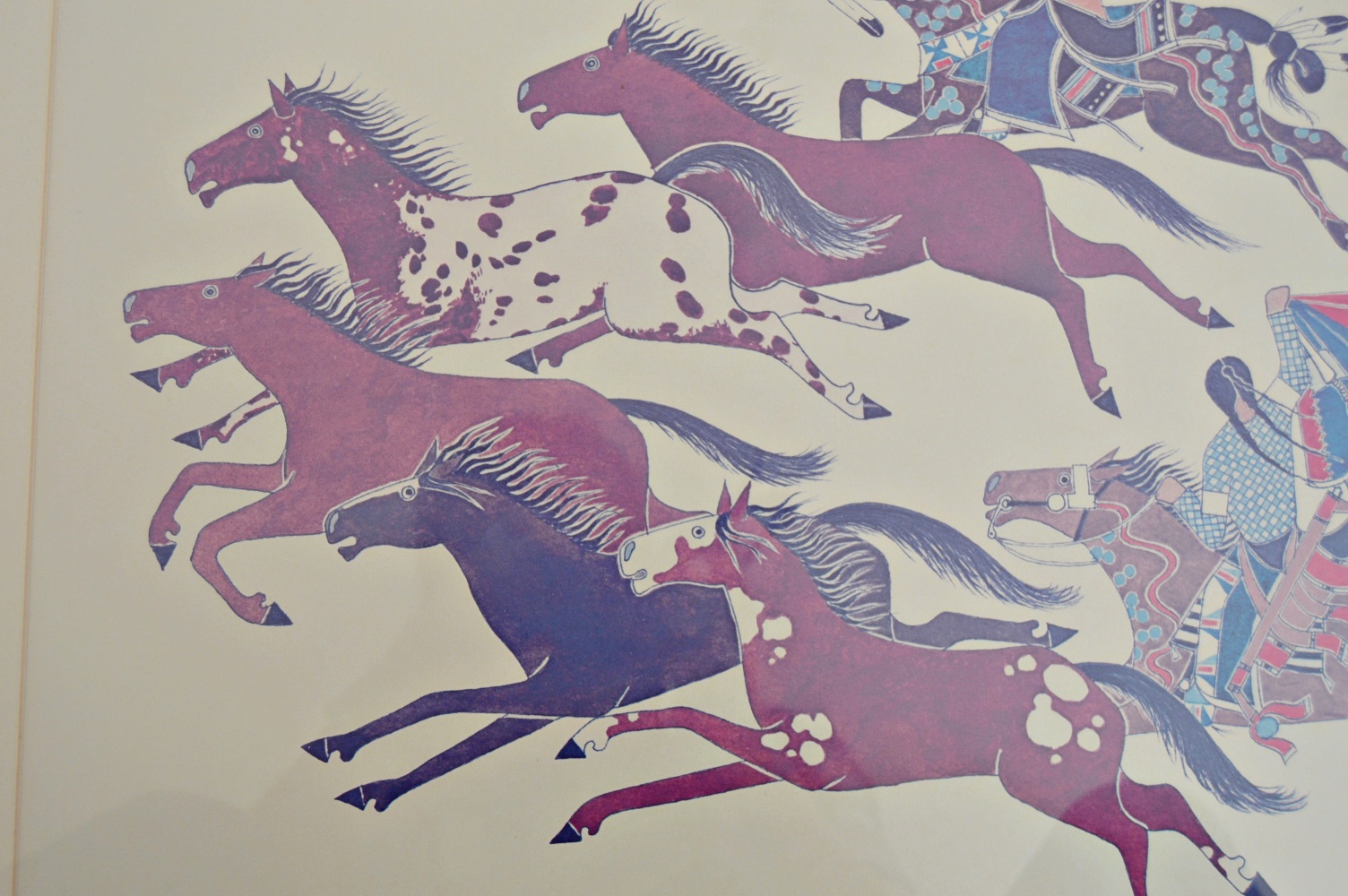 Paul Goble Offset Lithograph of Native Americans on Horseback