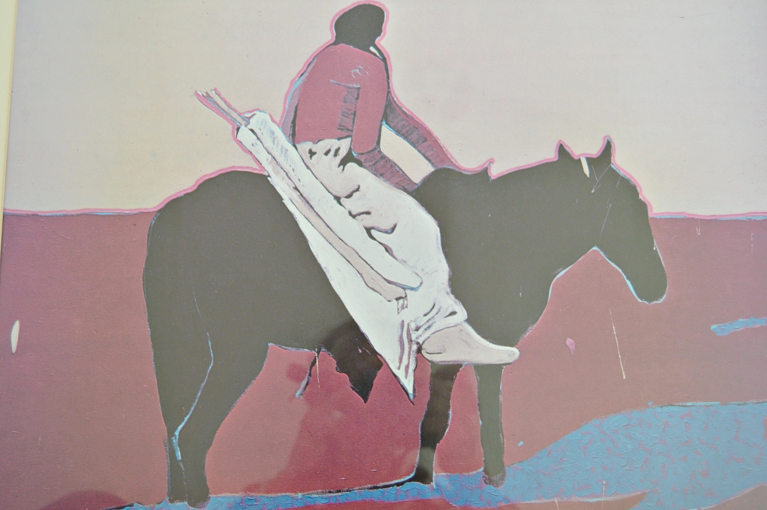 Offset Lithograph of a Native American on Horseback