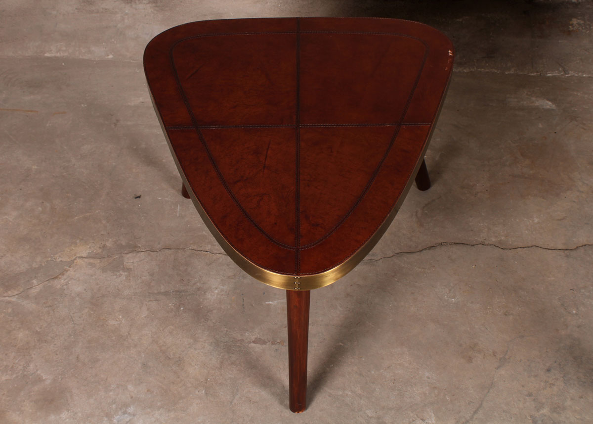 Mid Century Modern Style Arched Triangle Side Table Pair