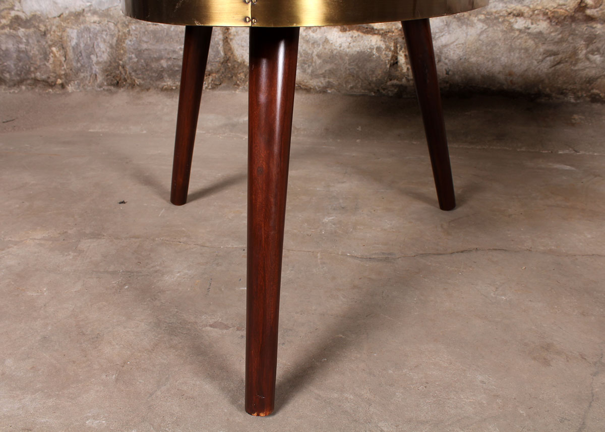 Mid Century Modern Style Arched Triangle Side Table Pair