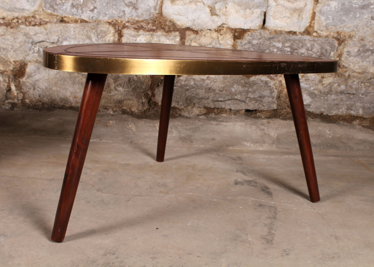 Mid Century Modern Style Arched Triangle Side Table Pair