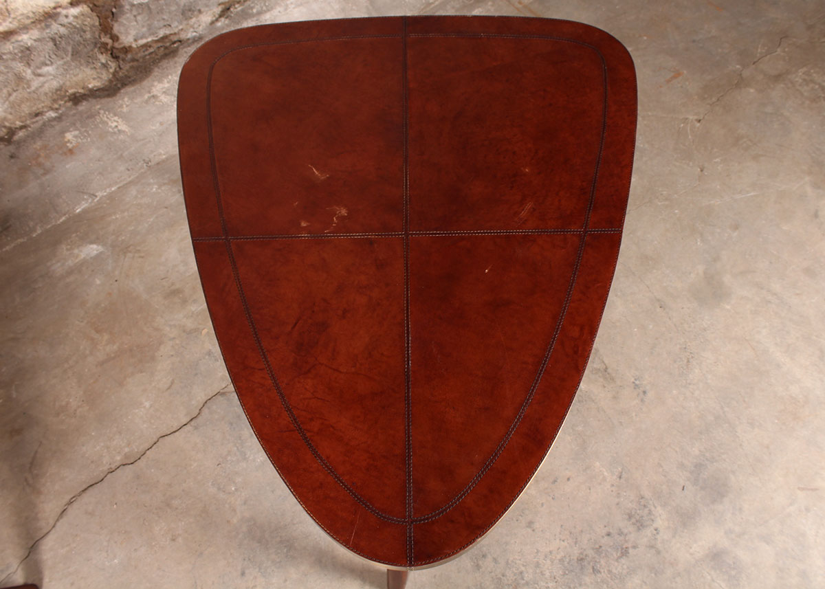 Mid Century Modern Style Arched Triangle Side Table Pair