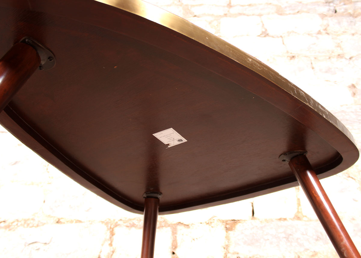 Mid Century Modern Style Arched Triangle Side Table Pair