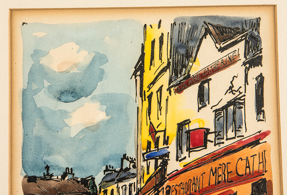 Watercolor Print After J.P. Duriez