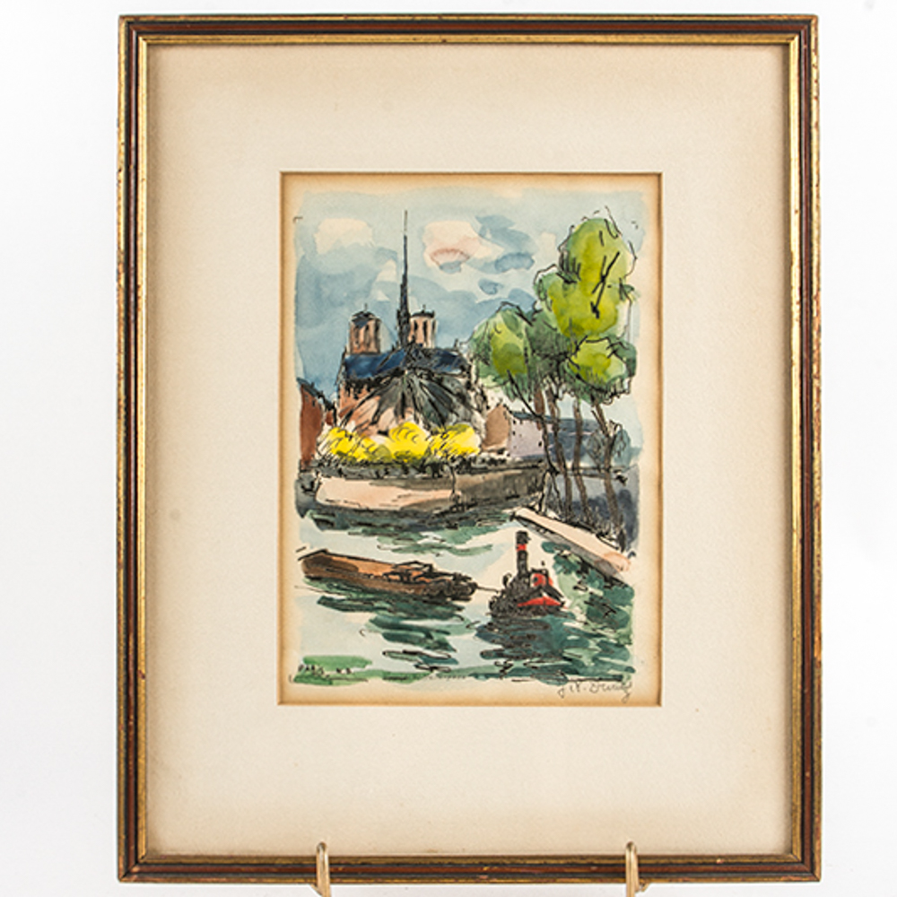 Signed J.P. Duriez "Paris N.D." Offset Lithograph
