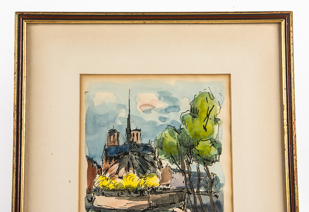 Signed J.P. Duriez "Paris N.D." Offset Lithograph