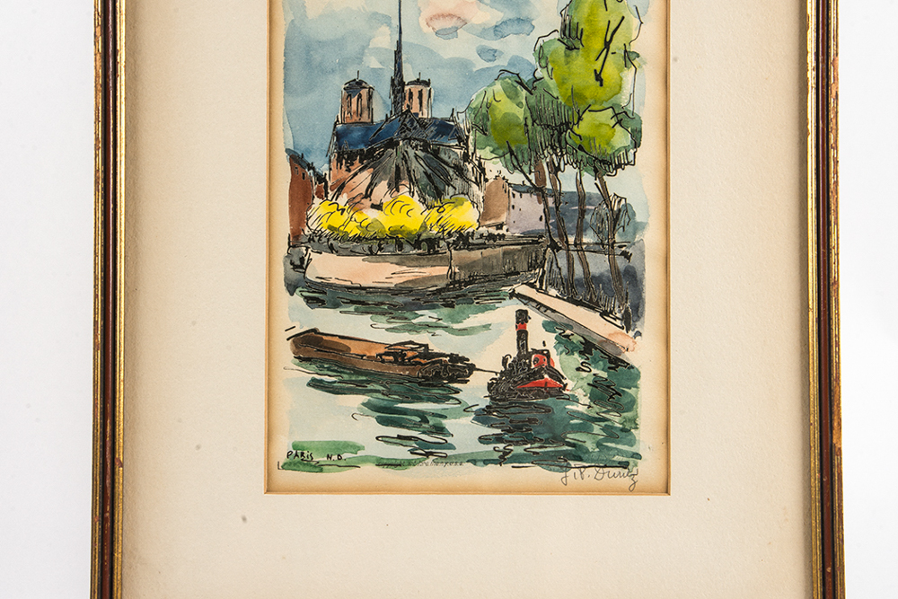 Signed J.P. Duriez "Paris N.D." Offset Lithograph