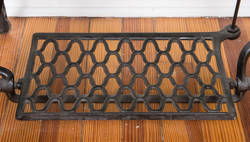 Antique Singer Red Eye Treadle Sewing Machine and Table