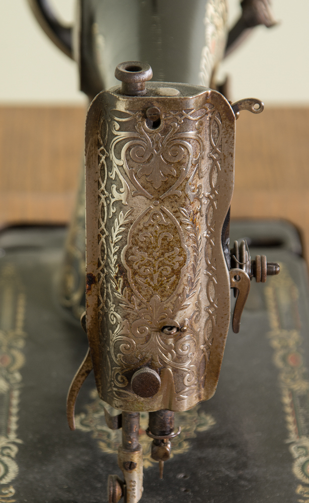 Antique Singer Red Eye Treadle Sewing Machine and Table