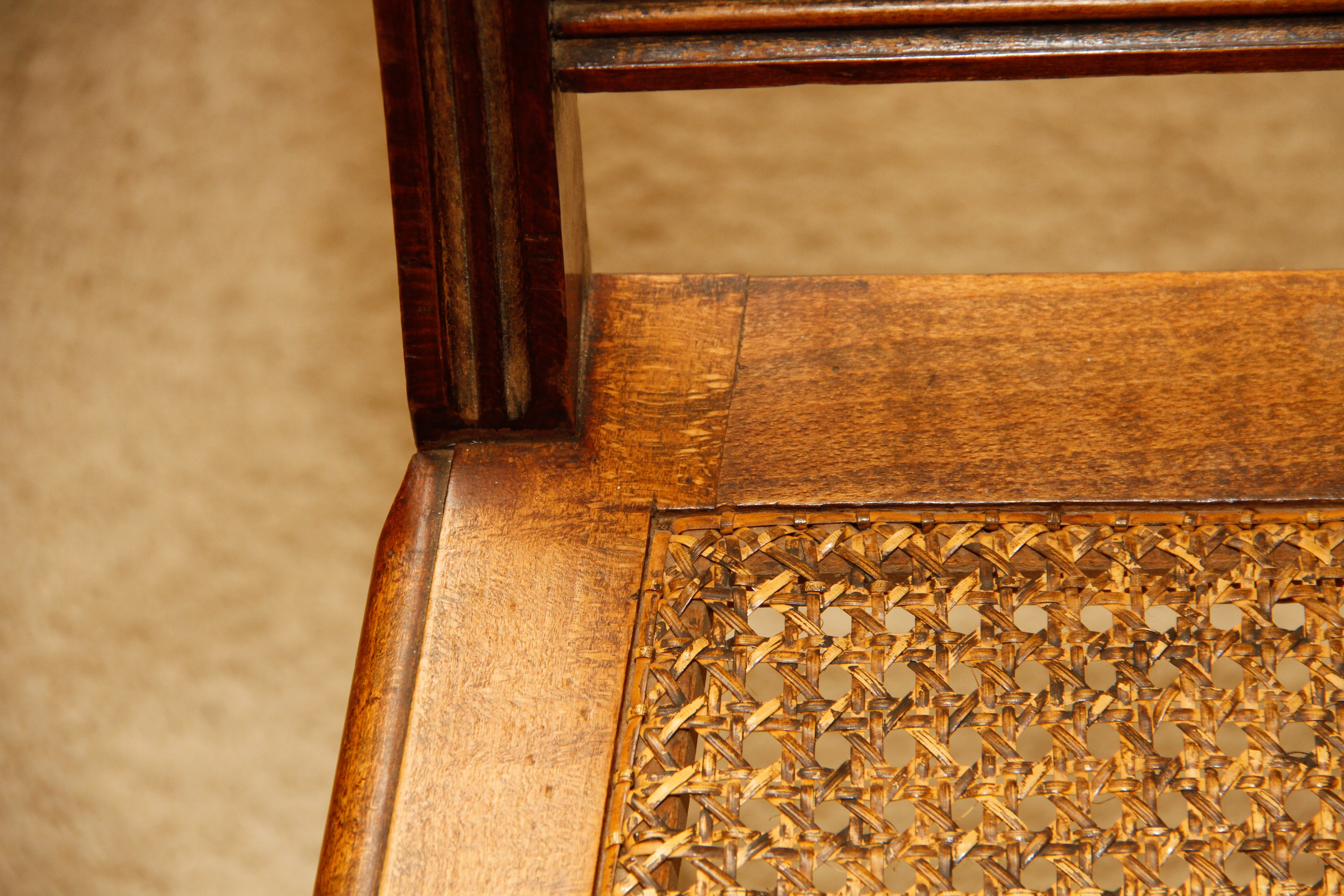 Set of Five Antique Cane Dining Chairs