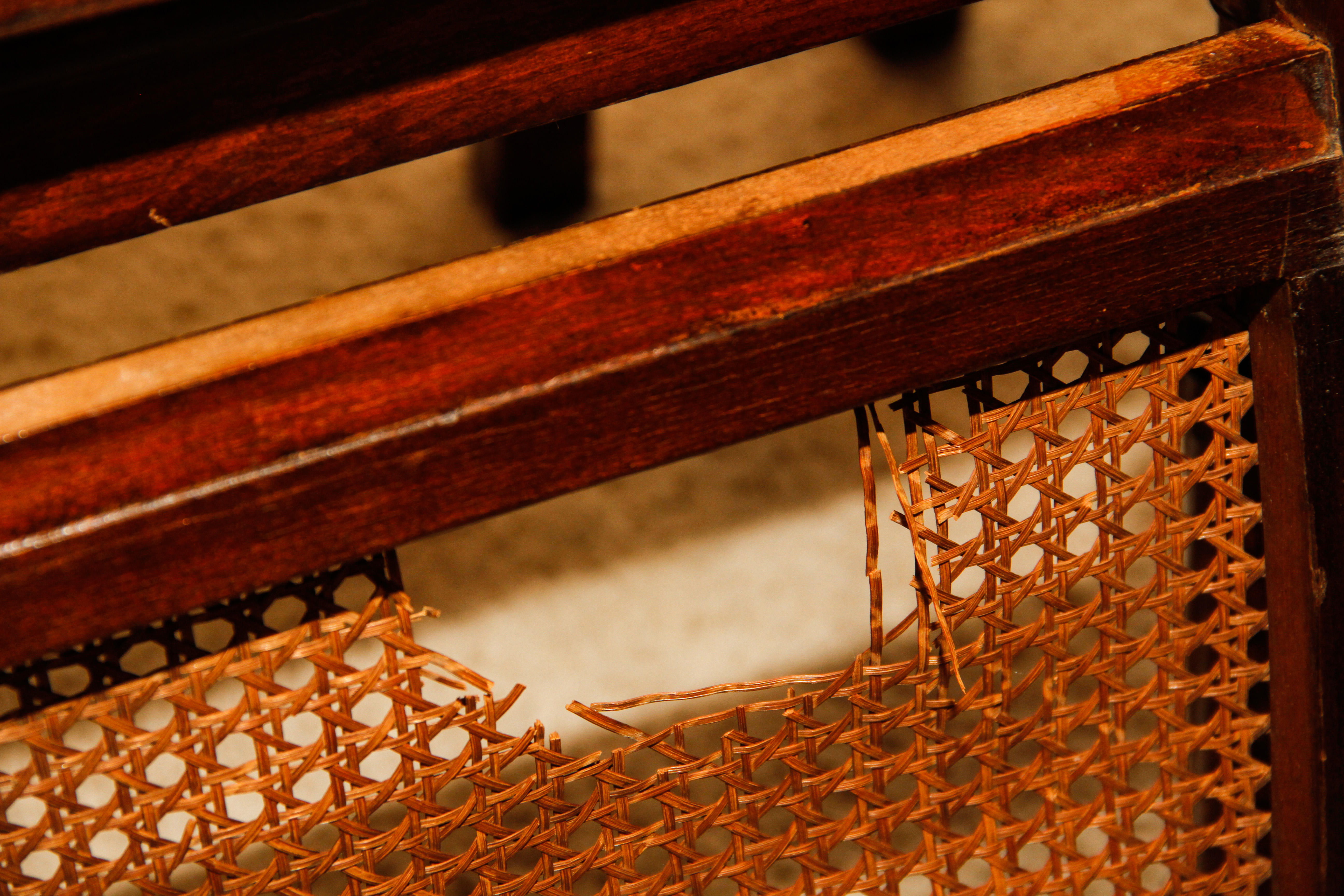 Set of Five Antique Cane Dining Chairs