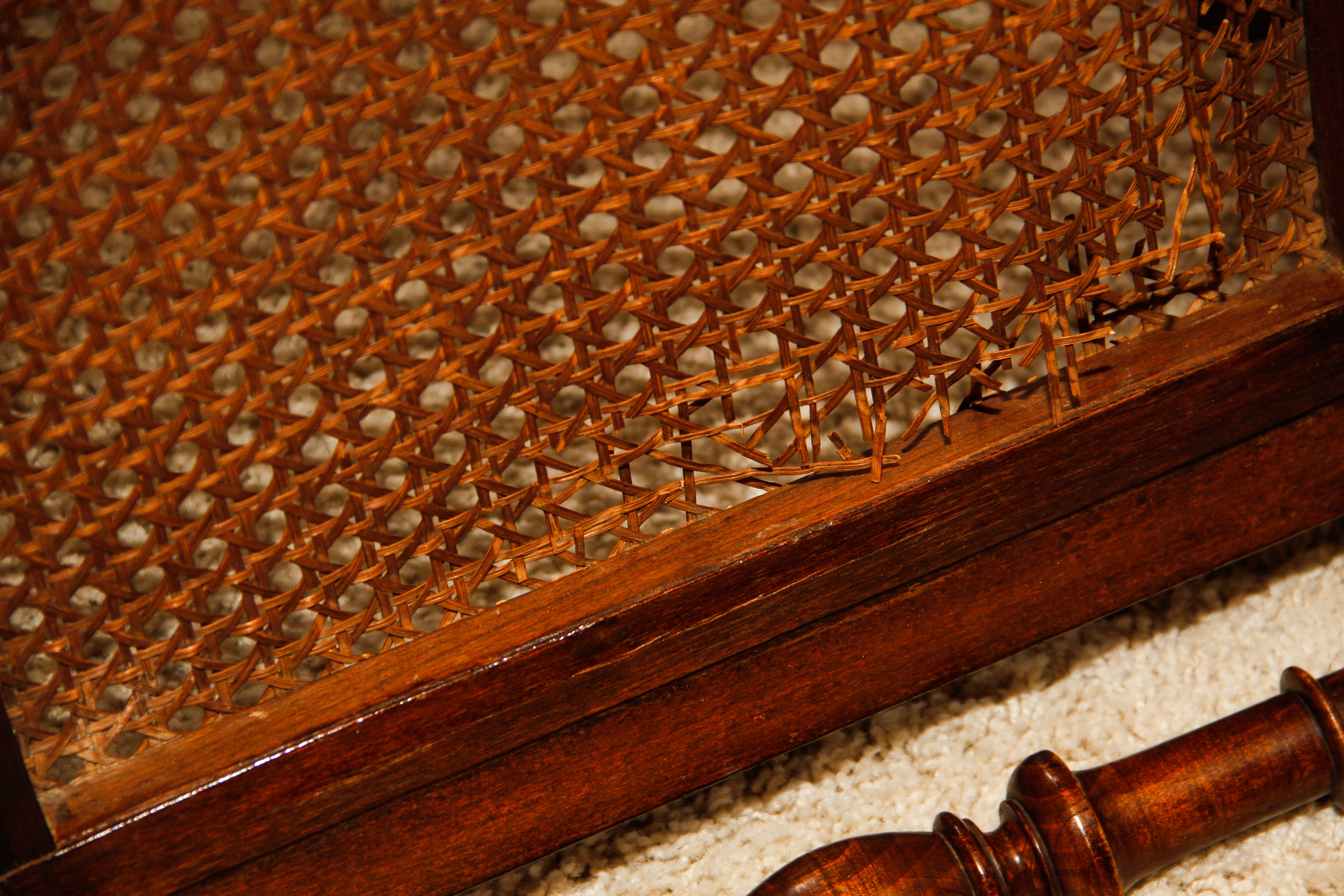 Set of Five Antique Cane Dining Chairs