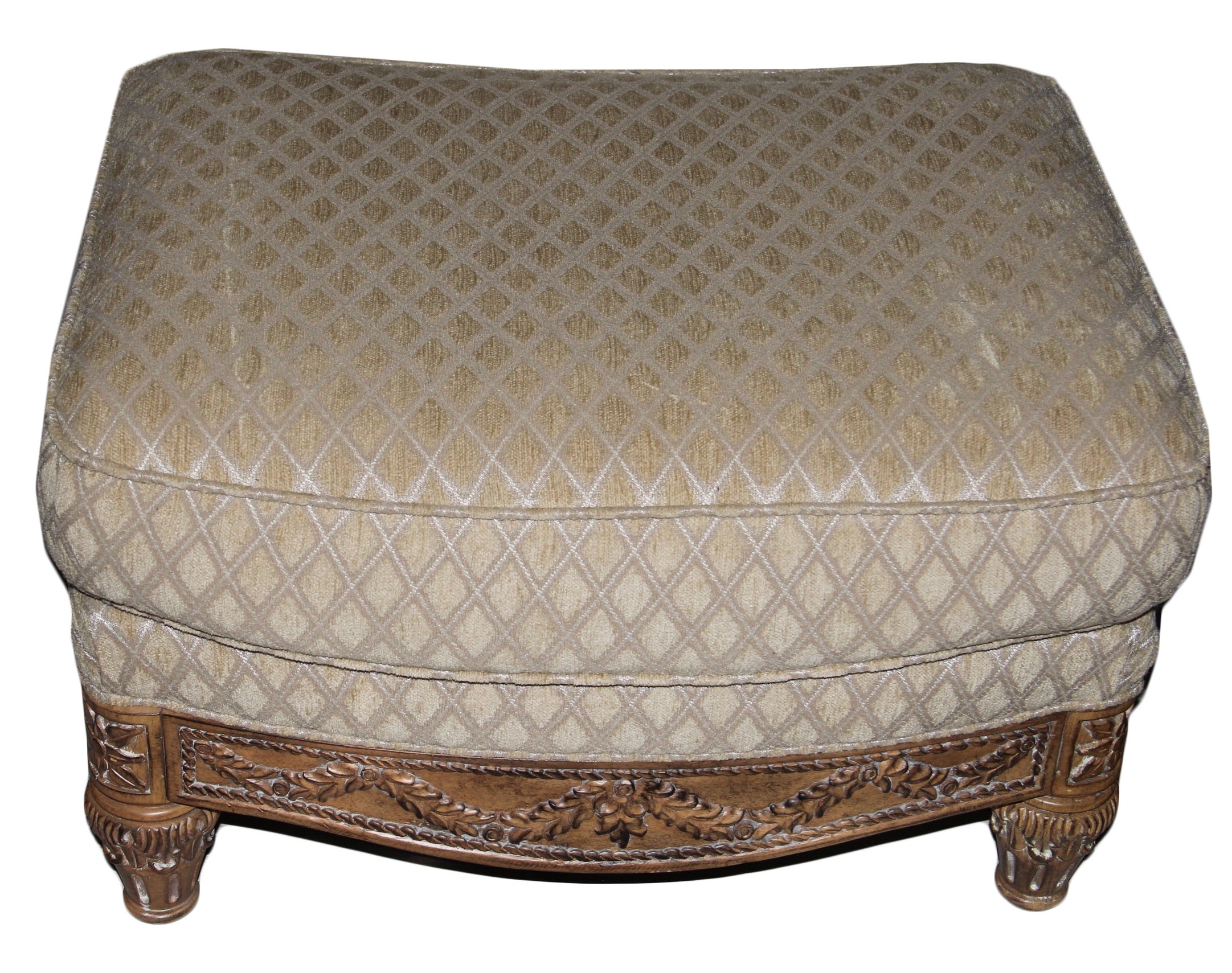 Schnadig Contemporary Louis XVI Style Upholstered Chair and Ottoman