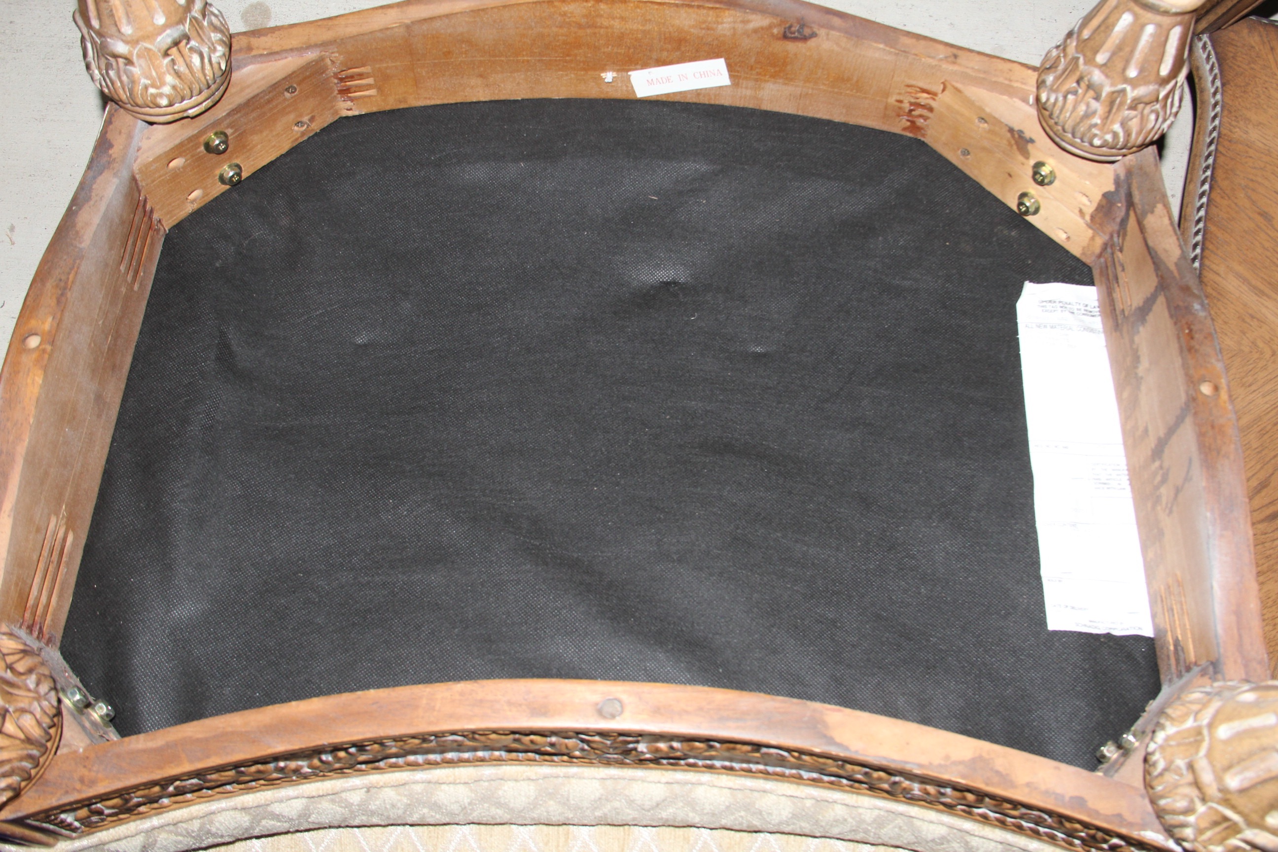 Schnadig Contemporary Louis XVI Style Upholstered Chair and Ottoman