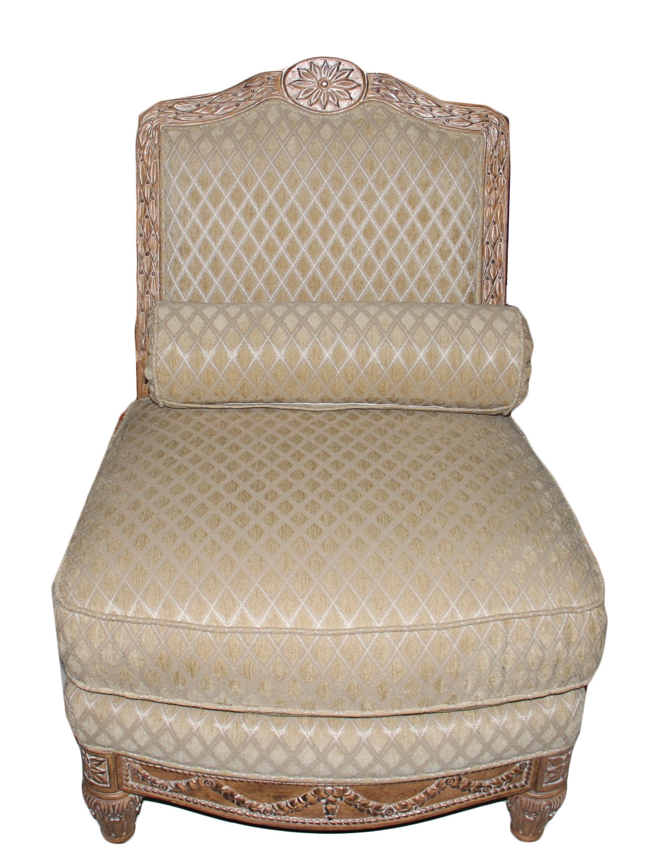 Schnadig Contemporary Louis XVI Style Upholstered Chair and Ottoman