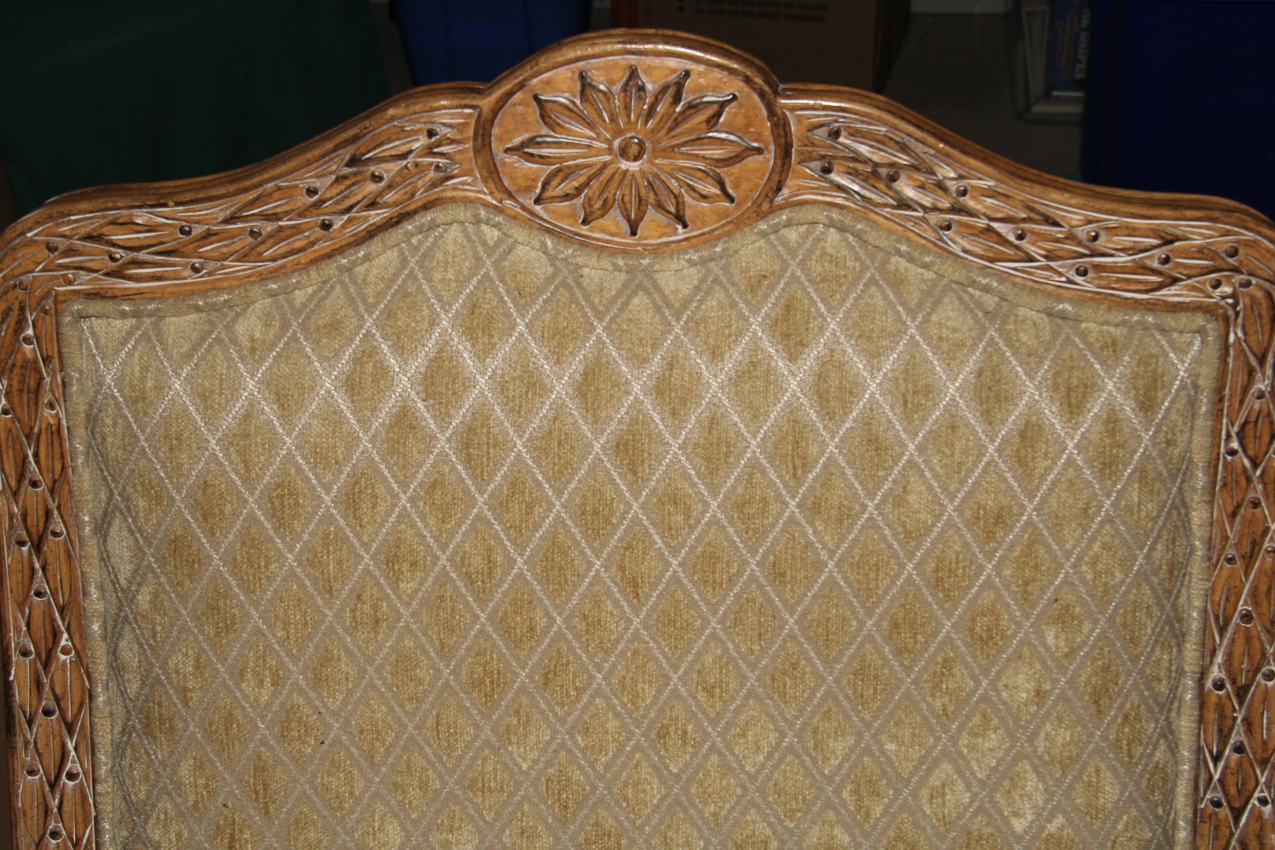 Schnadig Contemporary Louis XVI Style Upholstered Chair and Ottoman