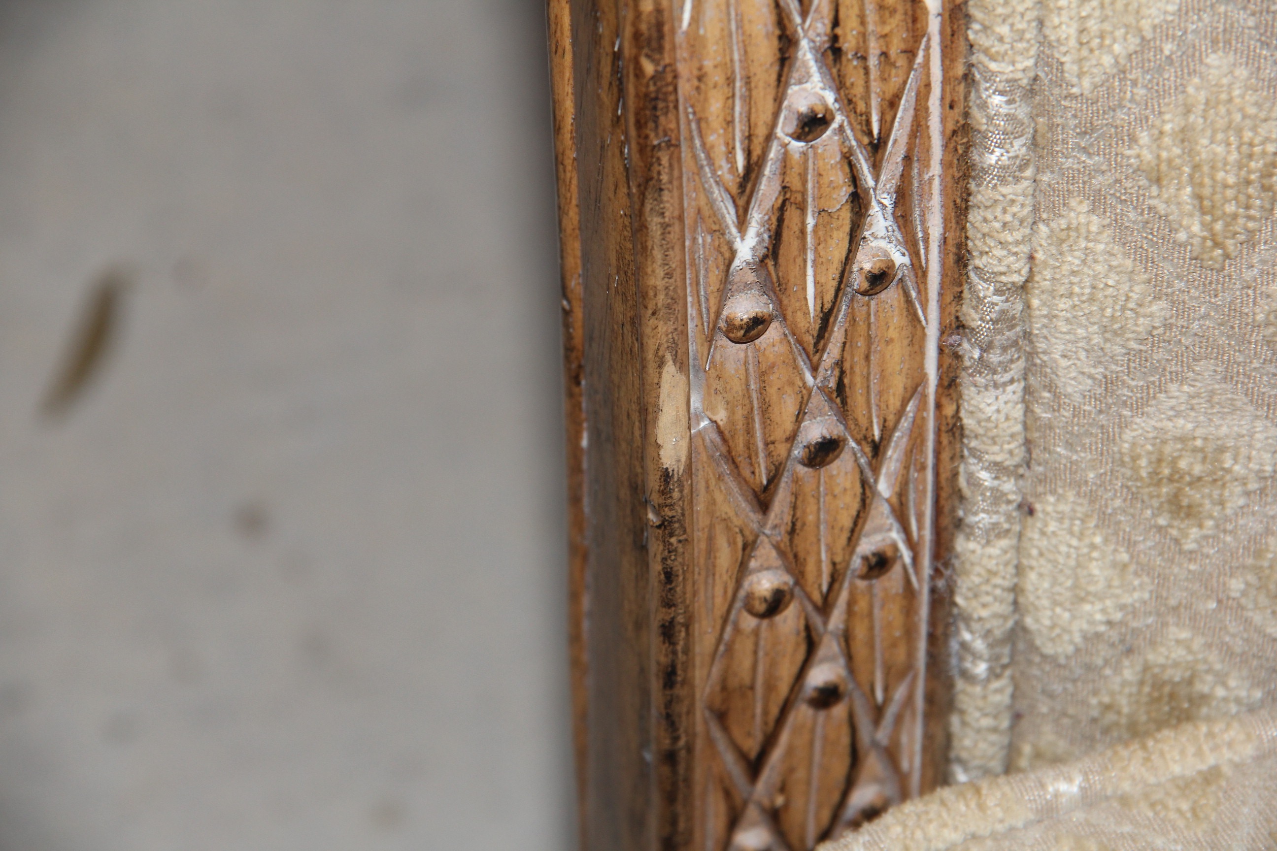 Schnadig Contemporary Louis XVI Style Upholstered Chair and Ottoman