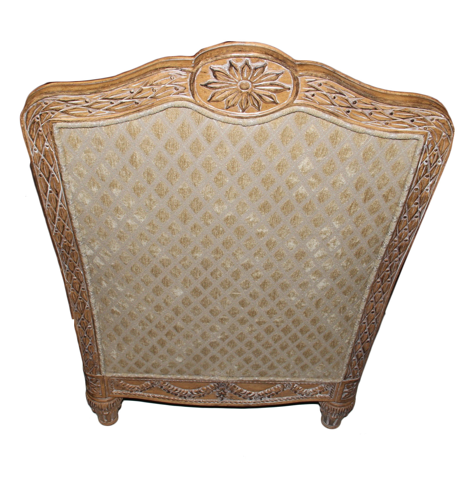 Schnadig Contemporary Louis XVI Style Upholstered Chair and Ottoman