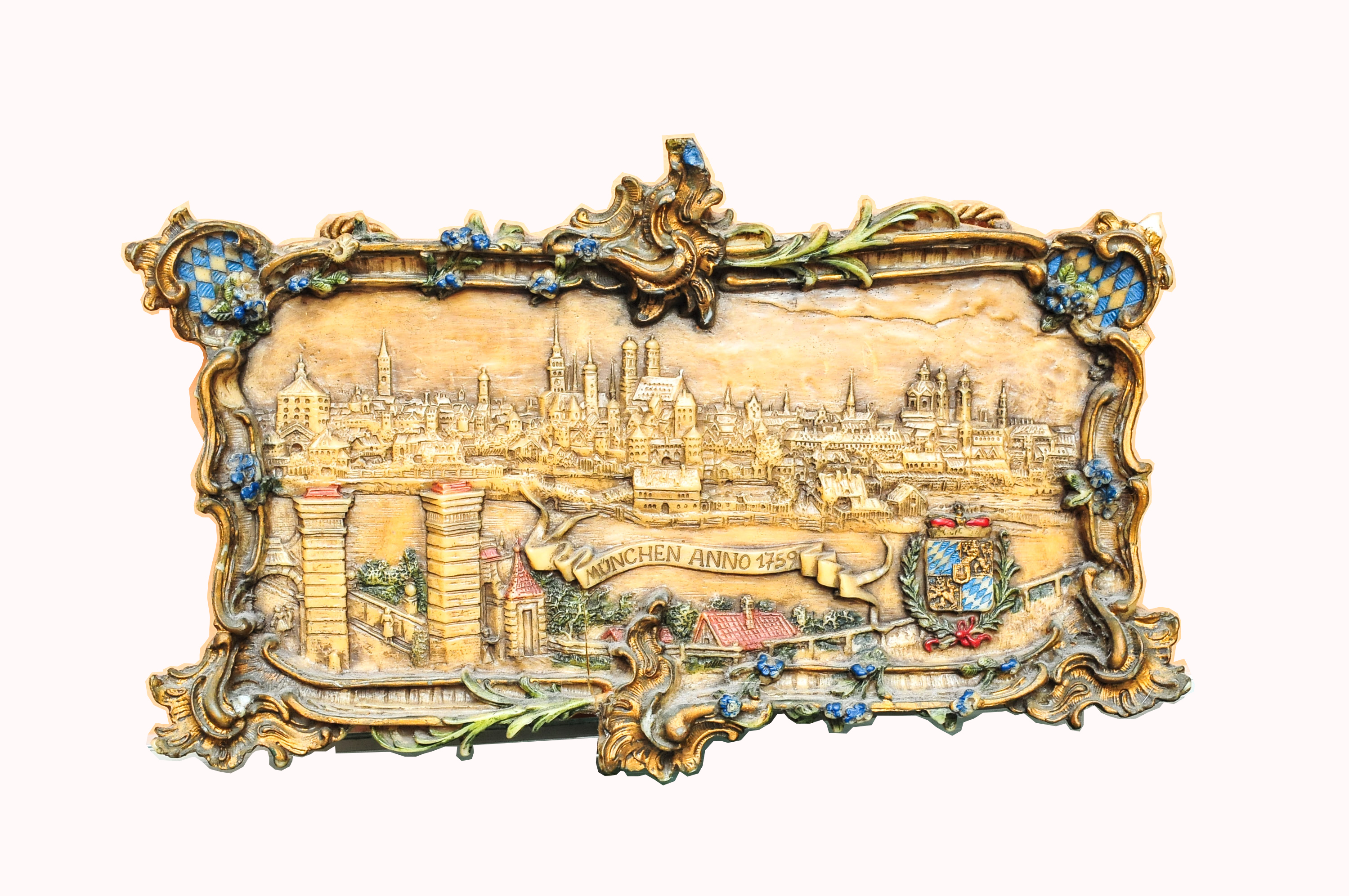 Vintage German Hand-carved Beeswax Plaque