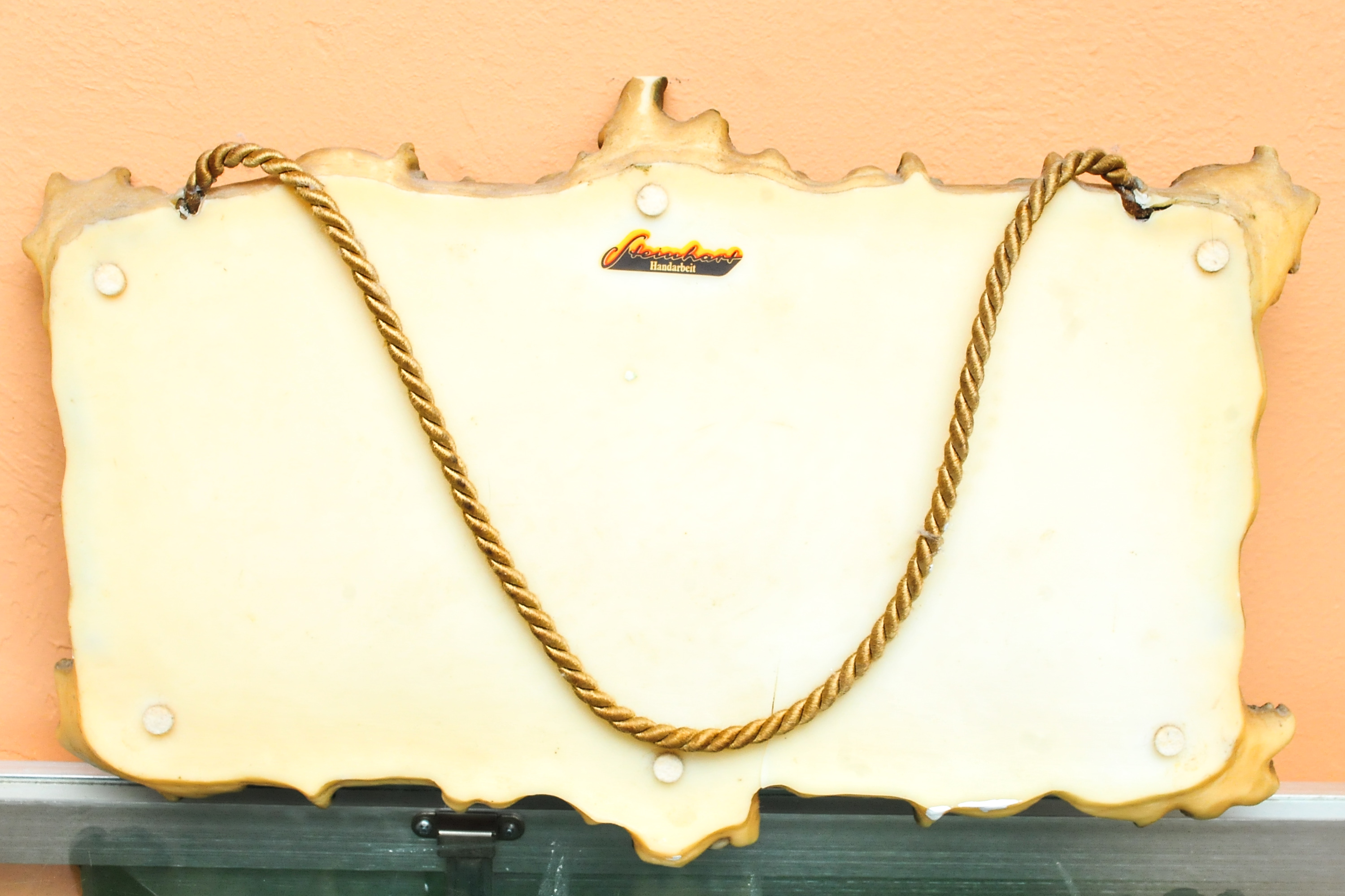 Vintage German Hand-carved Beeswax Plaque