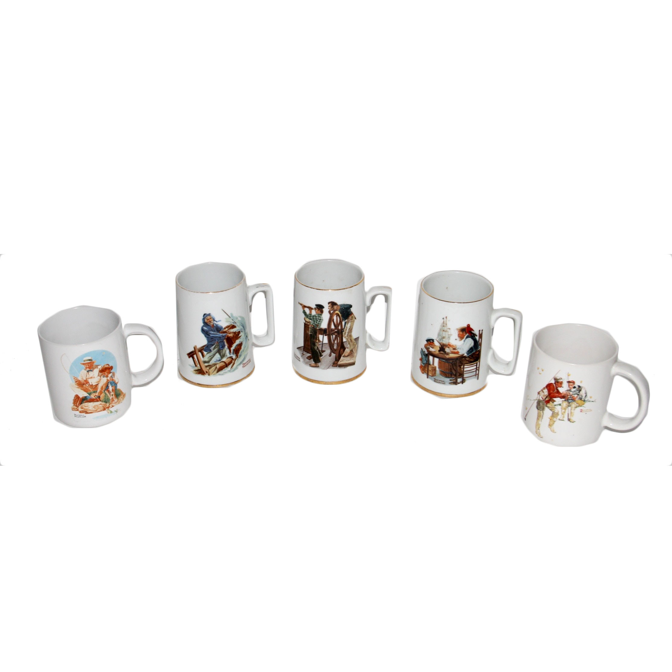 1980s Norman Rockwell Museum Collection Mugs