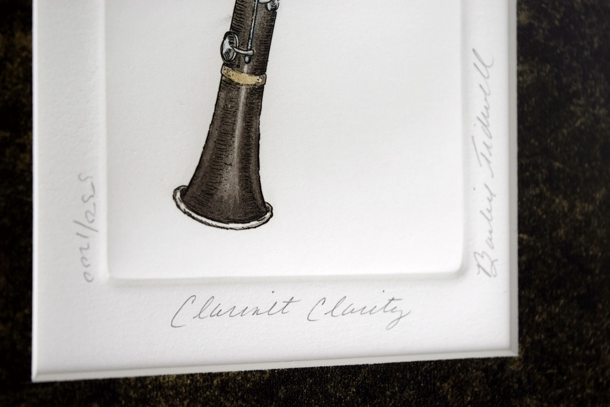 Eight Bailey Tidwell Musical Instrument Prints, Signed, Numbered and Beautifully Framed