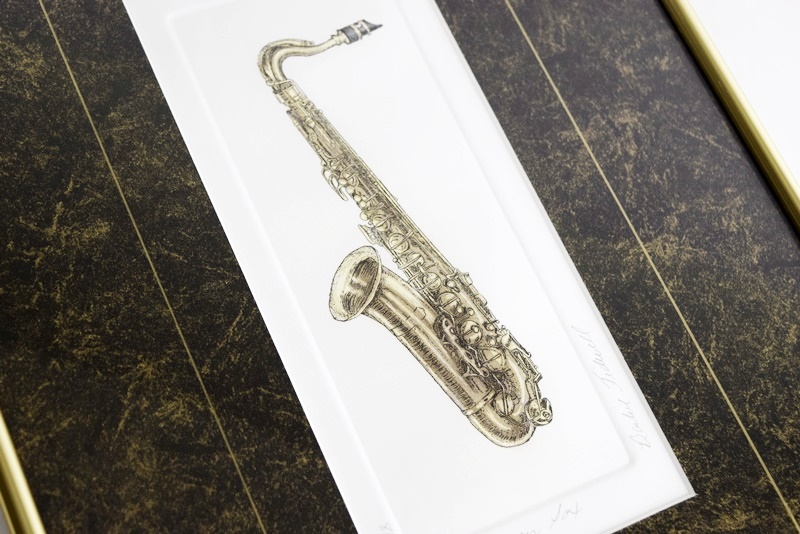 Eight Bailey Tidwell Musical Instrument Prints, Signed, Numbered and Beautifully Framed
