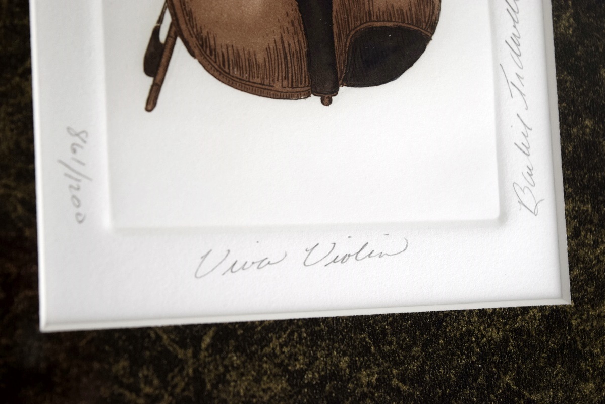 Eight Bailey Tidwell Musical Instrument Prints, Signed, Numbered and Beautifully Framed