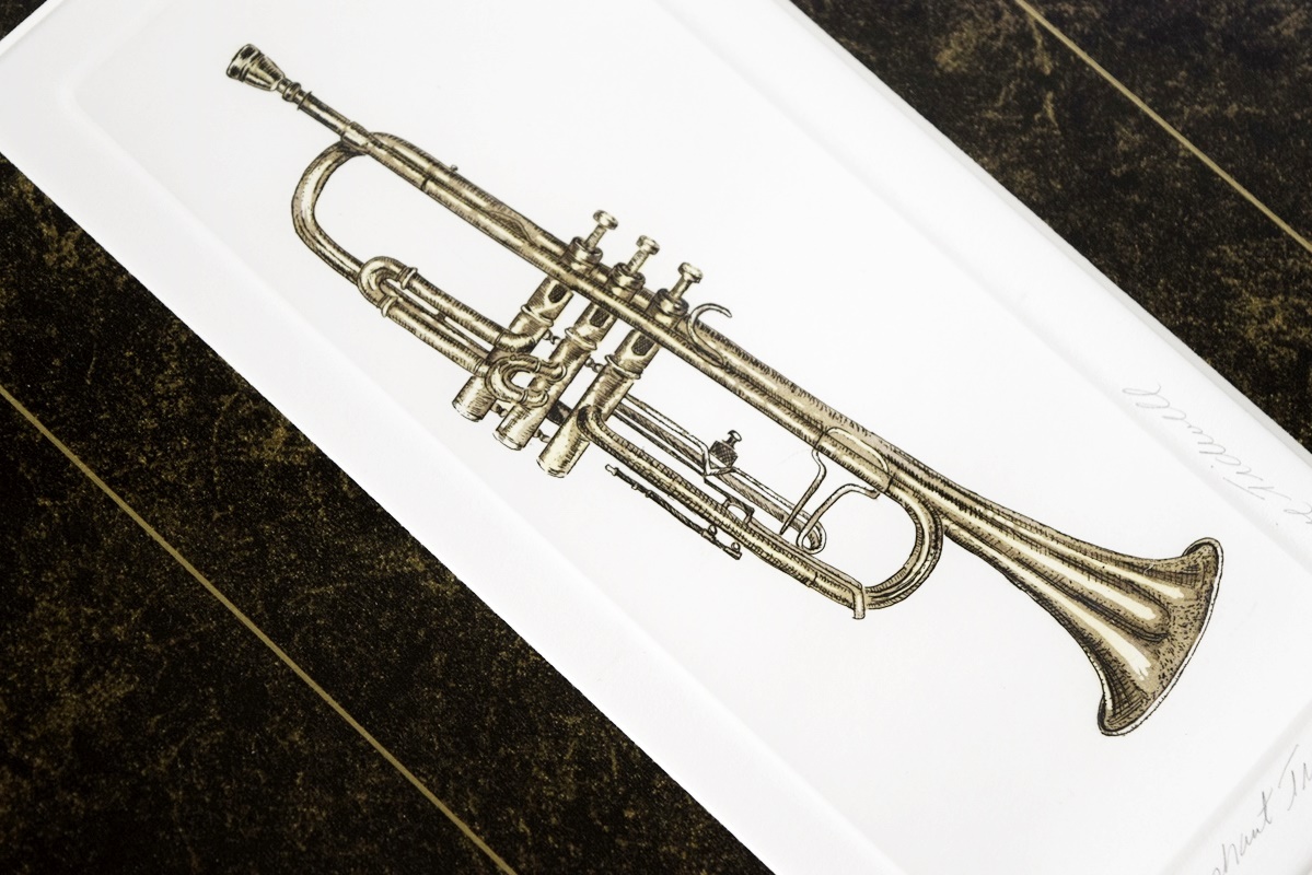 Eight Bailey Tidwell Musical Instrument Prints, Signed, Numbered and Beautifully Framed