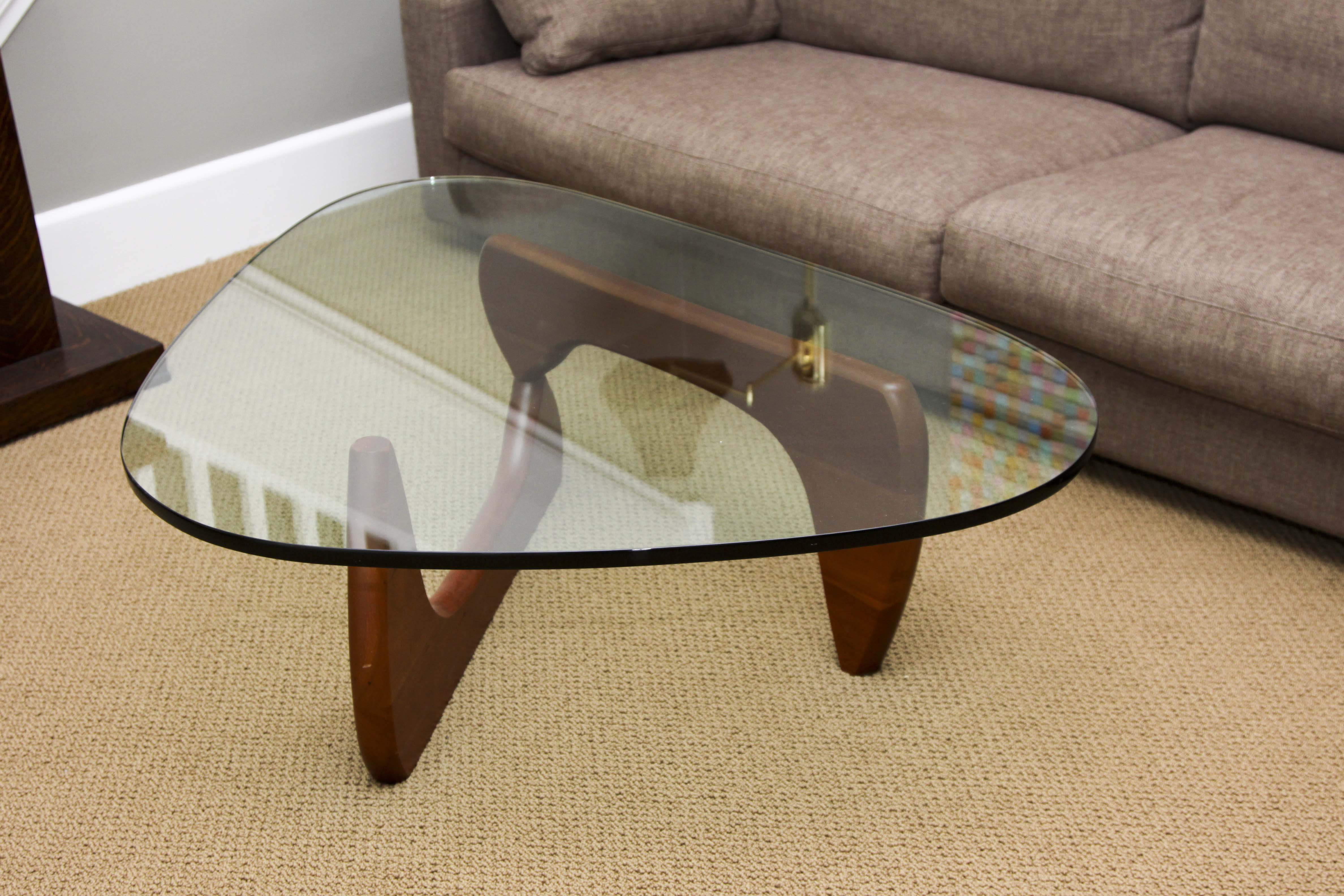 Noguchi Glass and Wood Coffee Table