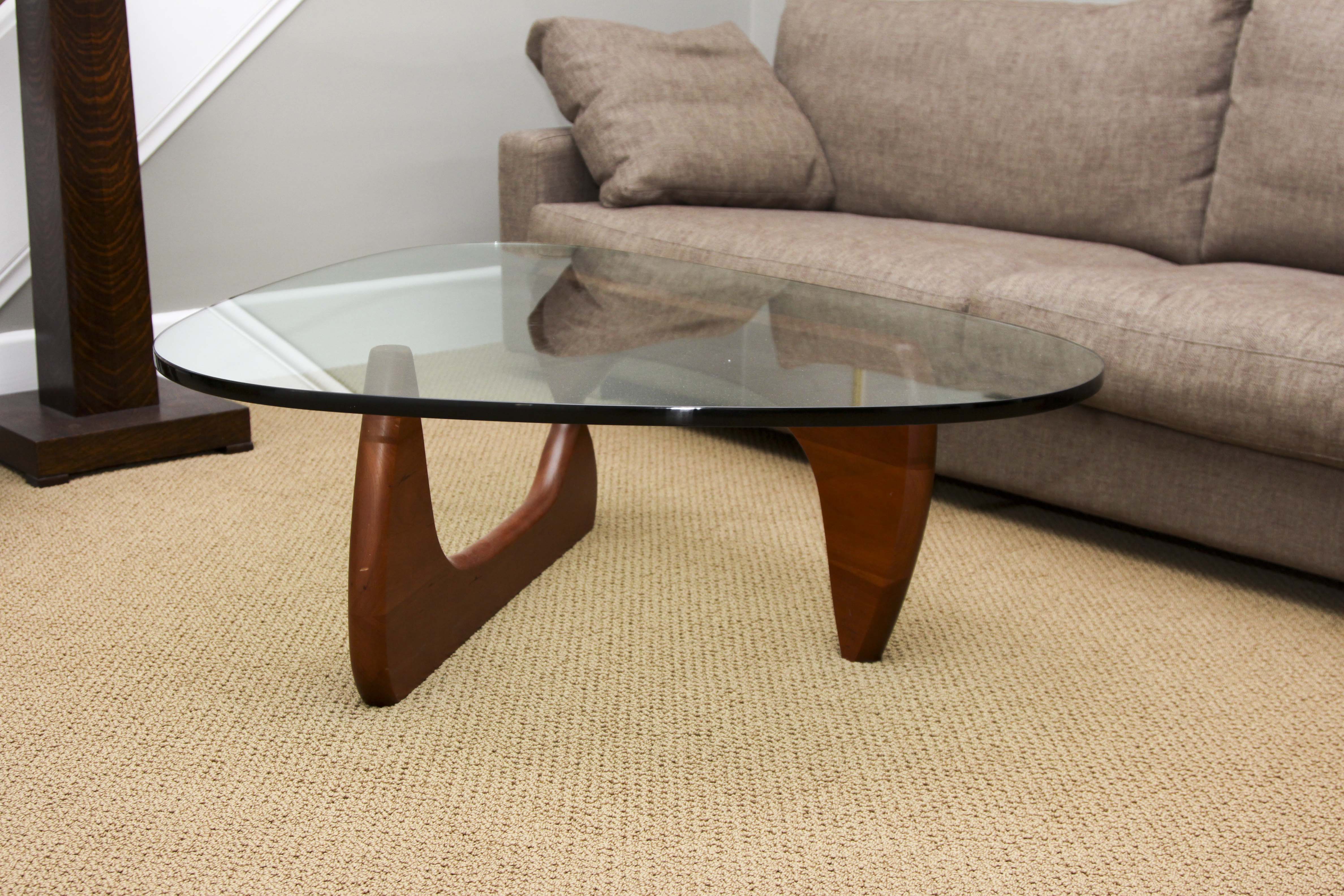 Noguchi Glass and Wood Coffee Table