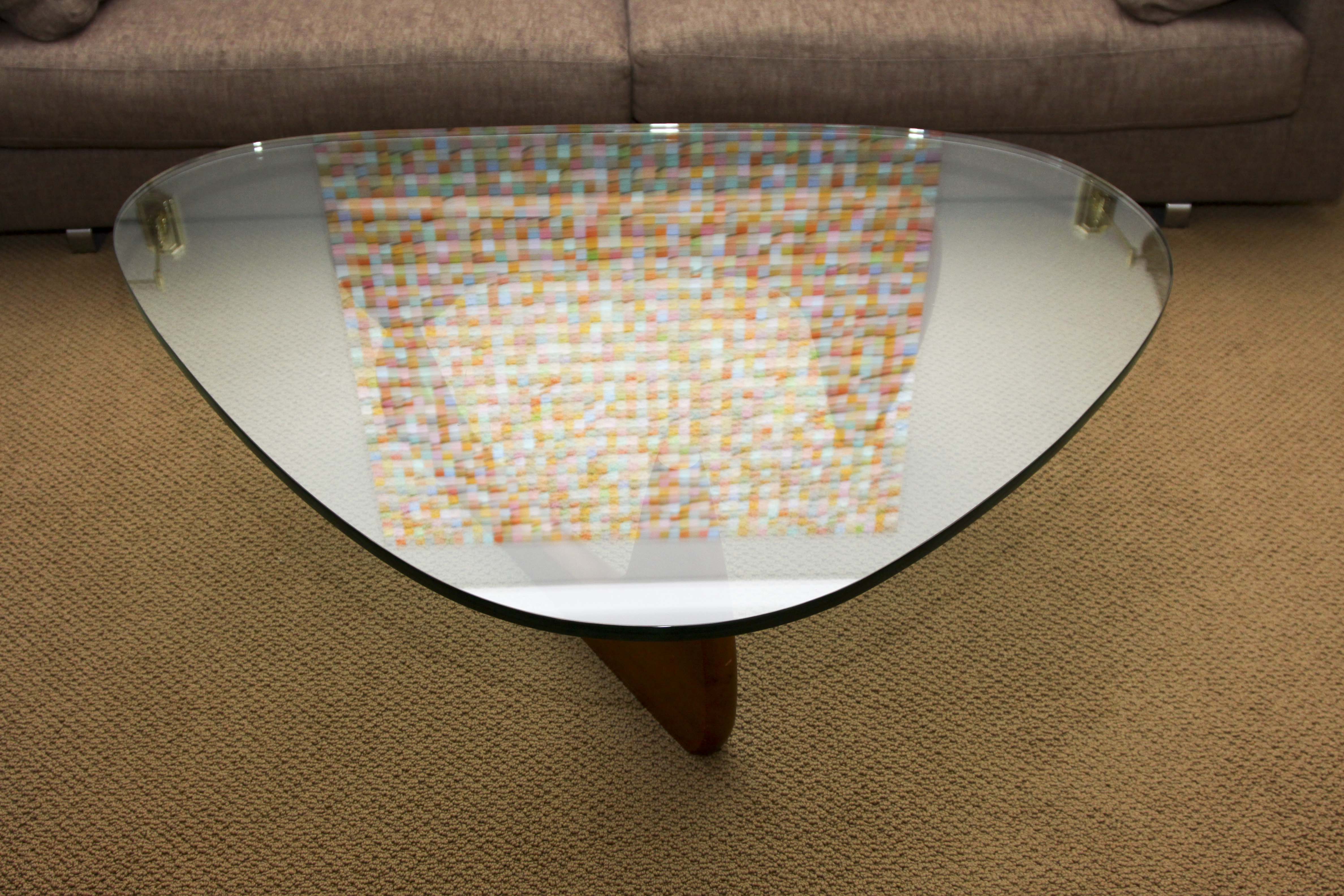 Noguchi Glass and Wood Coffee Table